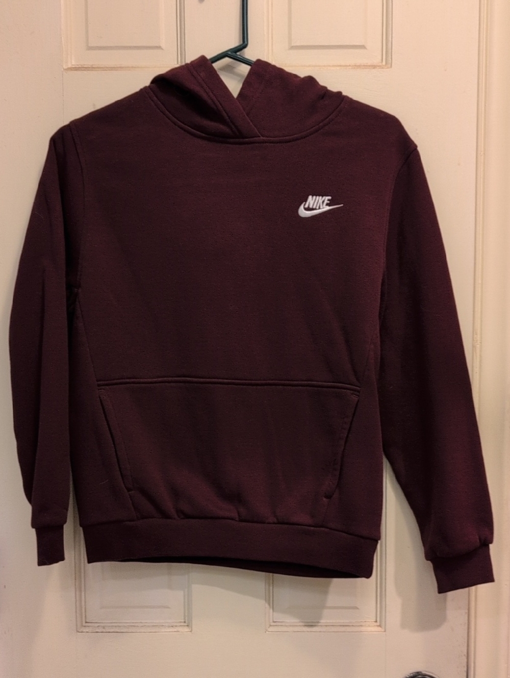 Nike Maroon Hoodie with White Swoosh